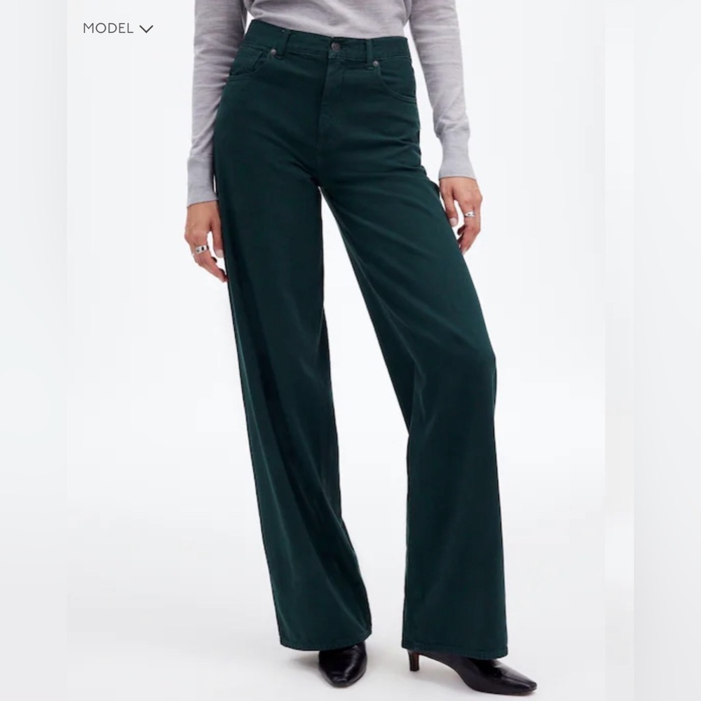 Madewell Dark Green Flare Jeans
